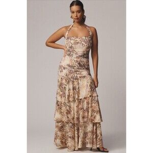AFRM Anthropologie Maxi Dress Sleeveless Tiered Preppy Resort Boho 2X Plus NWT